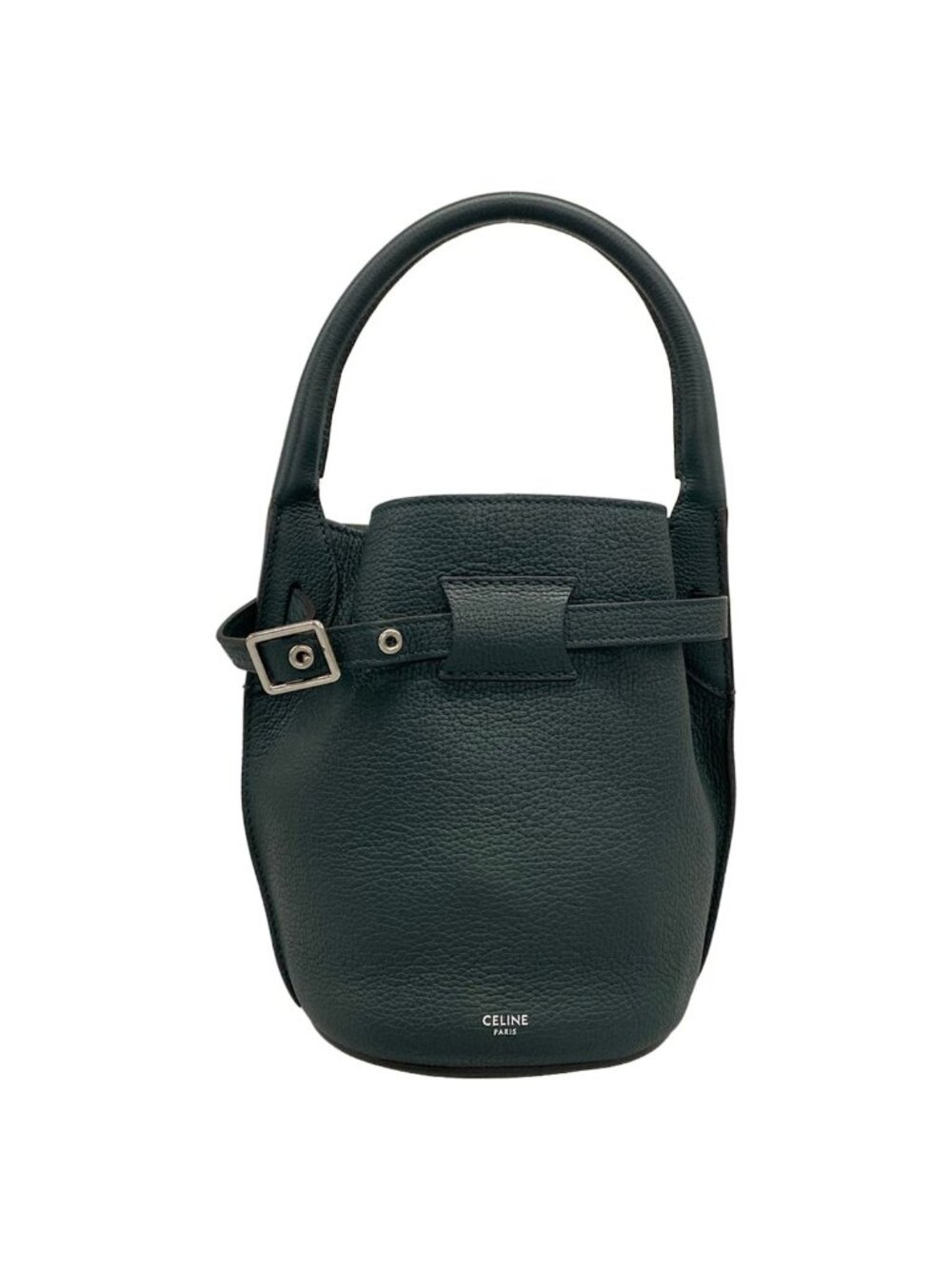 Celine Tote Bag Big Bucket Nano Dark Green Leather